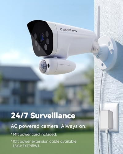 CasaCam Wireless Security Camera System | 10.1” Touchscreen Monitor, 2 2K Floodlight Cameras | Indoor/Outdoor, No Monthly Fees, AI Detection, Two-Way Talk, 64GB SD, GuardianCam Pro VS6102