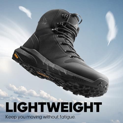 NORTIV 8 Men's Military Tactical Boot Lightweight Comfortable Boots for Work All Day Side Zipper Motorcycle Combat Hiking Boots Metrostrike(8-9 Inches)