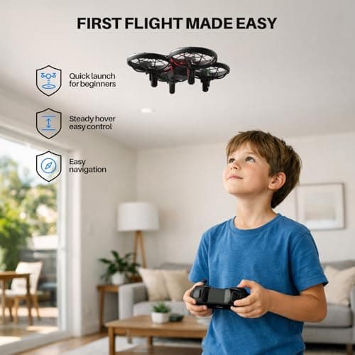 SYMA X100 Drone for Kids 8-12, Automatic Obstacle Avoidance, Up to 20 Mins Flight Time(2 Batteries), One-Key 360°Flips and Altitude Hold, Full-Guard Safe Indoor Drone Gift for Boys & Girls