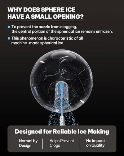 Silonn 2.4″ Sphere Ice Maker, Clear Ice Ball Maker with Slow-Melting, 3 pcs in 40 Mins, 100 pcs/Day, Crystal Sphere & Rapid Sphere Technology, Self-Cleaning Ice Maker Countertop Ideal for Whiskey