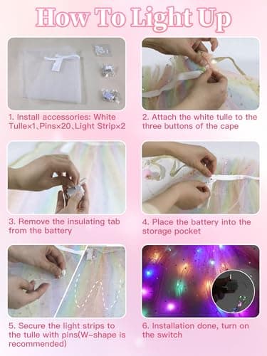 Toddler Dress Up Clothes with Accessories, Princess Toy for Kids Birthday Gift Light Up Princess Dress Up for Girls 3 4 5 6 Years Old B0F1N78G97