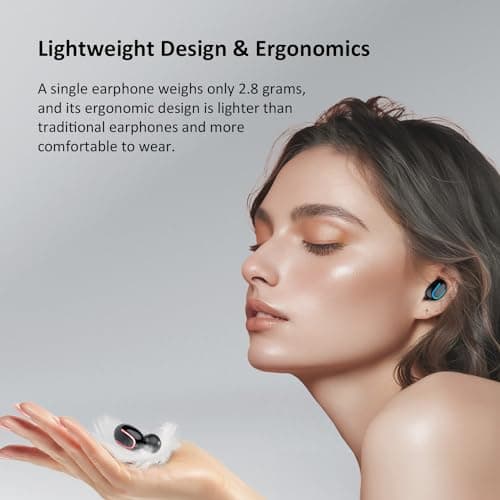 MOZC Wireless Earbuds Bluetooth 5.4, in Ear Lightweight Ear Buds with HiFi Stereo Sound & Deep Bass, Noise Cancelling Built-in Mics, 36H Playtime, IPX7 Waterproof Headphones for Sports, Android & iOS
