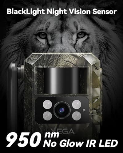 Xega 4G LTE Cellular Trail Camera with Livestreaming, No WiFi Game/Deer Cameras, Motion Activated, 7800mAh Battery, 950nm No Glow Night Vision, TF/Cloud Storage, IP66 Weatherproof, Built-in SIM Card
