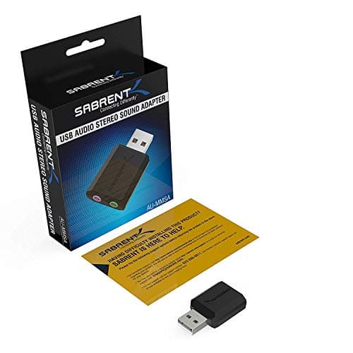 SABRENT USB External Stereo Sound Adapter for Windows and Mac. Plug and Play No Drivers Needed. (AU-MMSA)