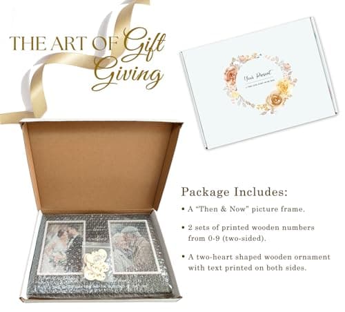 Anniversary Wedding Gifts for Couple Parents Wife Husband, Then & Now Anniversary Picture Frames(3 Options)