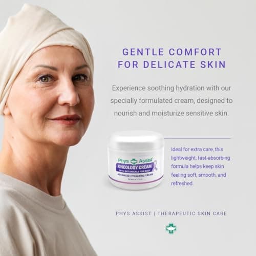 PhysAssist Oncology Cream 4 oz plus Lip Balm. Hydrates and Pampers Stressed skin. Made with a blend of natural Botanicals. Clinically Tested, Non Irritant.