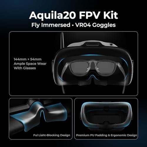 BETAFPV Aquila20 FPV Kit with Altitude Hold Stable Hover, LiteRadio 4 SE Radio Transmitter, VR04 FPV Goggles DVR Supported, 3 Modes 2S Propulsion System Drone RTF for FPV Beginner Fly Indoor Outdoor