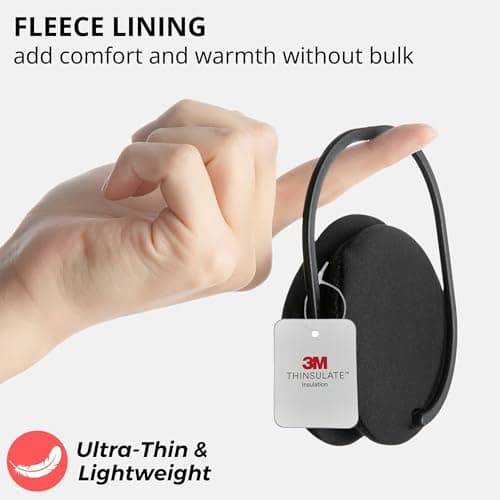 F Flammi Unisex Behind the Head Ear Muffs Foldable Winter Ear Warmers for Women & Men Ear Protection for Cycling Under Helmet