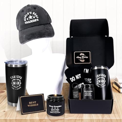 Tecanne Birthday Gifts For Grandpa - Fathers Day Gift Box Baskets For Grandpa, Husband, Men Best Christmas Package Gift Ideas