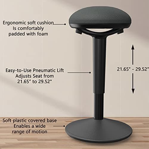 Standing Desk Chair with 360-Degree Standing Desk Chair with Memory Foam Seat Cushion, Lightweight & Flexible