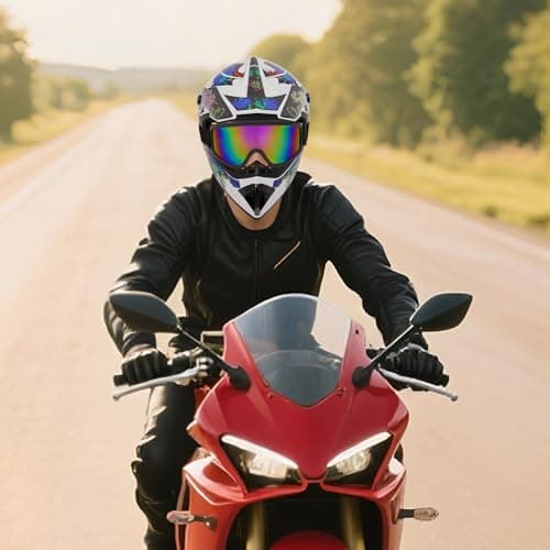 Adult Motocross Dirt Bike Helmet, Motorcycle Helmet Dirt Bike Motocross for Motocross, BMX, MX, UTV, Snowmobile, Go Kart, Racing, Skateboard, ATV Helmet, Goggles and Gloves