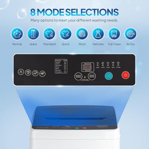 ROVSUN 30LBS Washing Machine, Full-Automatic Portable Washer with Stainless Steel Drum, Electric Laundry Machine, Washer and Spin Dryer Combo with Drain Pump for Home, Apartment