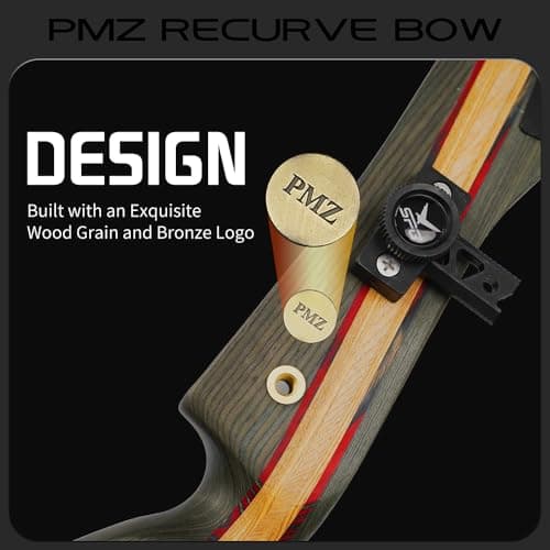PMZ Recurve Bow and Arrow Set, Professional Aldults Archery Hunting Bow Kit, Ergonomic Design 67.5'' Takedown Bow for Youth Beginners Enthusiasts and Hunting, Right Hand (20-60lbs)