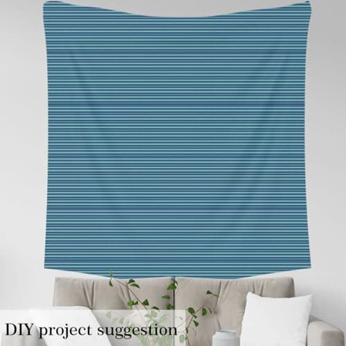 Boho Fabric by The Yard 1 Yard Geometric Decorative Moroccan Upholstery Fabric for Chairs Stripes Lines Cyan Soft Flannel