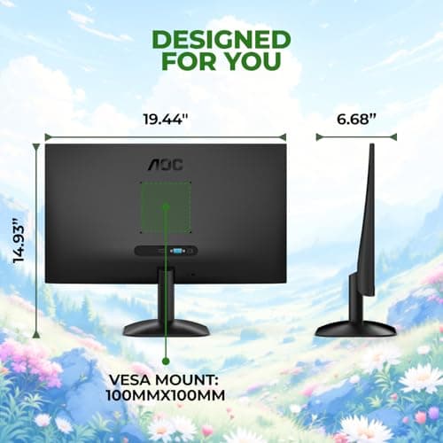 AOC 22B35HM23 22" Full HD (1920 x 1080) 120Hz LED Monitor, Adaptive Sync, VGA & HDMI, Flicker-Free, Low Blue Light, HDR Ready, VESA, Tilt Adjust, Eco-Friendly