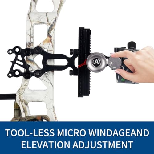 Archery Bow Sight for Compound Bows Target Hunting Single Pin or 5 Pin Bow Sight with 6X 1.75 Scope Lens Long Bar Right Hand for Quicker Sight Acquisition