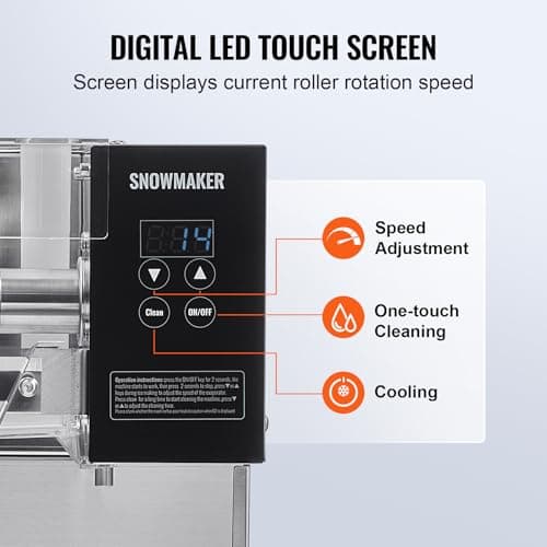 VEVOR Commercial Snowflake Ice Machine, 176.4LBS/24H Snowflake Ice Maker, Stainless Steel Ice Shaver Machine, Electric Snow Cone Maker, Air Cooling System for Rapid Heat Dissipation, for Bakery, Café