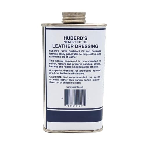 Huberd’s Leather Dressing with Neatsfoot Oil - Leather conditioner that softens new and restores dry and hardened boots, shoes, bags, belts, baseball gloves, saddles and harness.