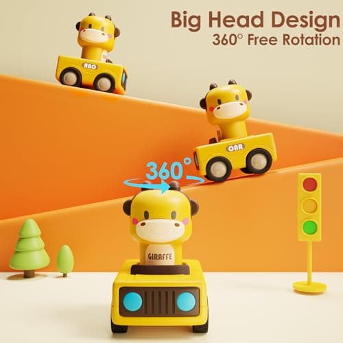 Infant Play Vehicle Set, Push Go Friction Car, Montessori Toy for 6-9-12-18 Months, 1st Birthday Gifts for 1-2 Years Old Girl iPlay, iLearn Baby Press to Go Car Toys for Toddlers 1-3, 1 Yr Old Boy Gift B0BTBV51KY