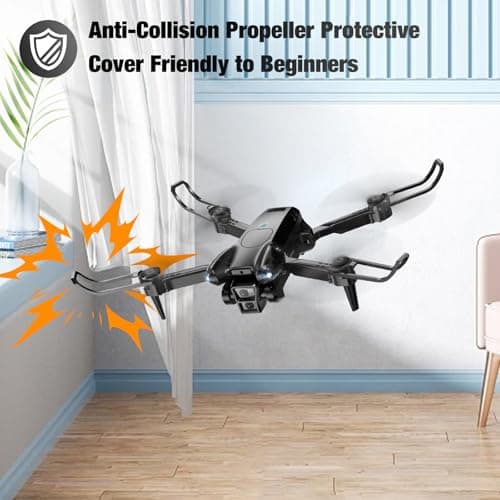 Drone with Camera 1080P HD,Mini Drone for Beginners Kids Adults,Foldable RC Quadcopter with Stable Hover,Trajectory Flight,One Key Take Off/Land,2 Batteries,Toys for Boys and Girls（Black)