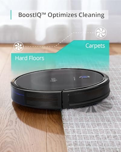 eufy Like-New BoostIQ RoboVac 11S MAX, Robot Vacuum Cleaner, Super-Thin, Powerful Suction, Quiet, Self-Charging Robotic Vacuum Cleaner, Cleans Hard Floors to Medium-Pile Carpets, Black (Renewed)
