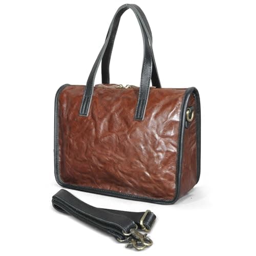 Sling Shoulder Bag for Men and Women, Genuine Leather Messenger Bag Satchel for Business Outdoor and Travel Laptop Case