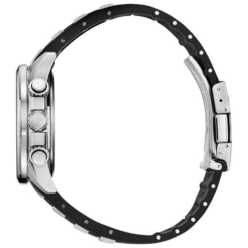 Citizen Citizen Men's Eco-Drive Sport Luxury PCAT Watch, Stainless Steel & Polyurethane Strap, Chronograph, Atomic Timekeeping