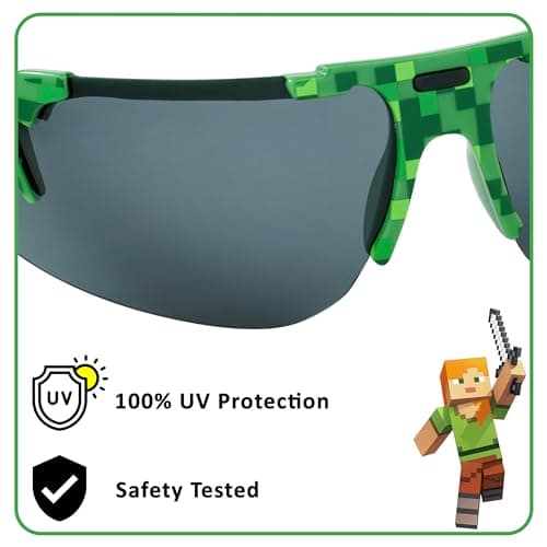 ARKAID Official Minecraft Boys Sunglasses | UV400 | One Size Fits Most Kids
