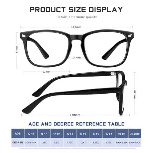 Reading Glasses for Women Men - Blue Light Blocking UV Filter Computer Readers,Anti Eyestrain Eyeglasses