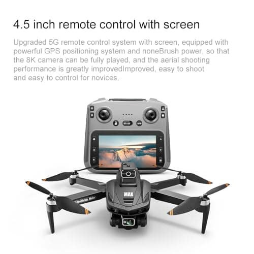 GPS Drone with 4K Camera, 4.5" LCD Display Screen Controller- 3,280ft RC Range, Auto return, Follow Me, Go Home, Gesture Control, One Key Takeoff/Landing, Altitude Hold,led Light ，Professional Quadcopter for Aerial Photography Control and Video Recording, Sports Racing Car Appearance, Adult Beginner-Friendly FPV RC Quadcopter For Kids 8-12