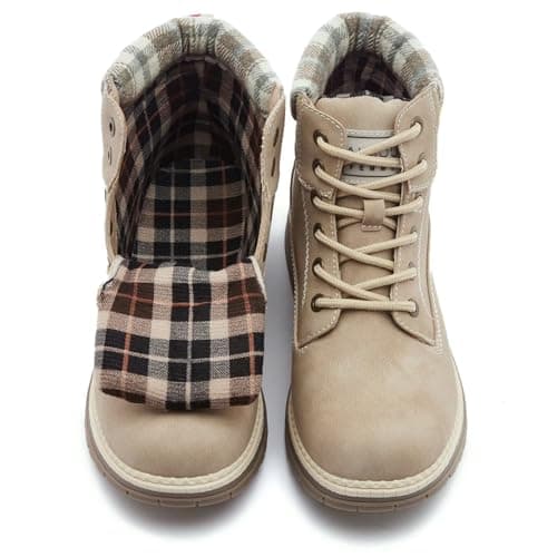 ANJOUFEMME Work Hiking Boots for Women Waterproof - Womens Outdoor Ankle Boots Lightweight Snow Winter Boots for Trekking Walking