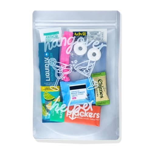 Hangover Kit (1 Pack) Pre Filled Party Favors, Goodie Bags, Gift for Bachelorette, Wedding, 21st Birthday, Girls Trip and All Celebrations