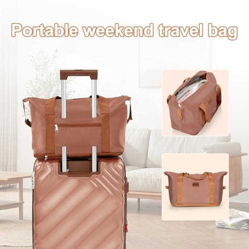 Rosamo 5 piece Luggage Set Expandable Suitcase 22x14x9 Airline Approved Carry on, ABS Hard Case Suitcases with Spinner Wheels, TSA Lock (Pink)