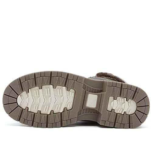 ANJOUFEMME Womens Hiking Snow Winter Boots - Waterproof Work Ankle Boots for Women Comfortable Warm Fur Boots for Backpacking Cycling