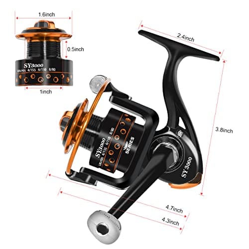 Summer and Centron Spinning Reels, 12 +1 BB Light Weight & Ultra Smooth Reel for Ice/Summer 3000/1000 Fishing Reel by QINGLER