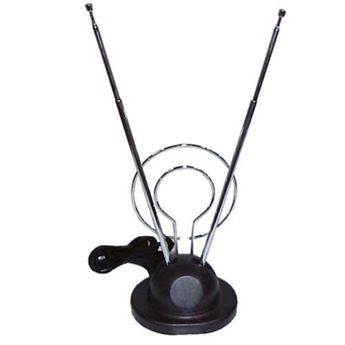 Wideskall® Universal Indoor Rabbit Ear TV Antenna for HDTV Ready VHF UHF Dual Loop Coaxial