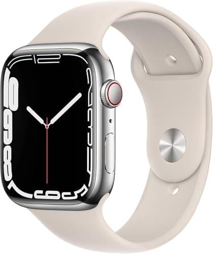 Apple Watch Series 7 (GPS + Cellular, 41mm) Starlight Aluminum Case with Starlight Sport Band, Regular (Renewed)