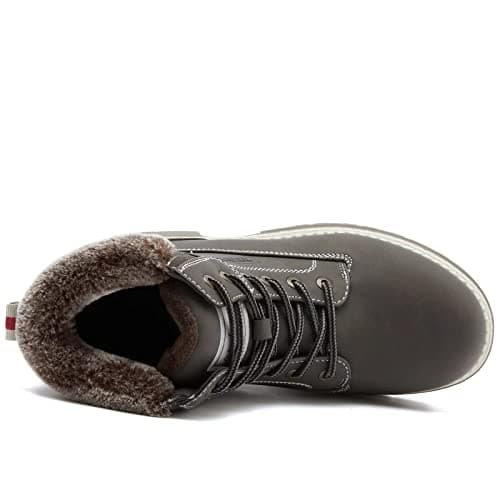 ANJOUFEMME Womens Hiking Snow Winter Boots - Waterproof Work Ankle Boots for Women Comfortable Warm Fur Boots for Backpacking Cycling