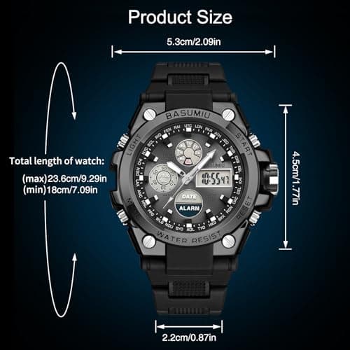 BASUMIU Military Tactical Watches for Men Luxury Black Digital Work Mens Watches Sport Dive Men's Wrist Watches Waterproof Cheap