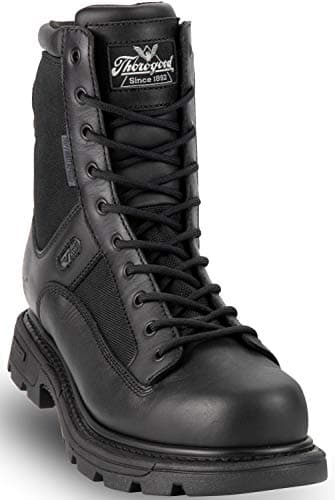 Thorogood GEN-Flex2 8” Side-Zip Waterproof Black Tactical Boots for Men and Women - Lightweight Leather and Nylon with Slip-Resistant Outsole; EH Rated