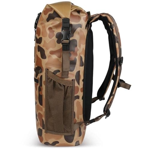 Yukon Outfitters Castor Waterproof Backpack | Roll-Top Dry Bag w/Padded Straps |Durable 25.5L Pack for Hiking & Outdoor Gear - Vintage Camo