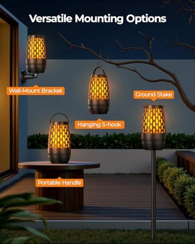 Outdoor Speakers Bluetooth Waterproof IPX6 with Flame Lights, Gadget Gifts for Dad Her Him, Hd Stereo Sound, BT 5.3 Multi-Sync to 100 Speakers, Portable Wireless Speaker for Patio Cafe Decor Party