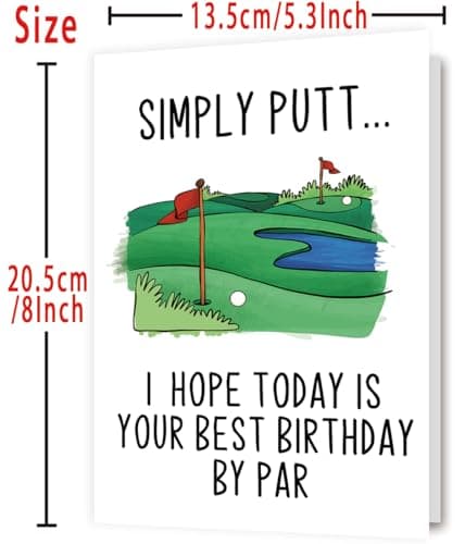 Thick 5.3in x 8in Card Stock with Premium Envelope,Blank Inside for Personal Message,Birthday Decoration for Men YiKaLus Funny Golf Birthday Card,Sports Bday Gift for Men Husband Dad B0CTQ8RQY7