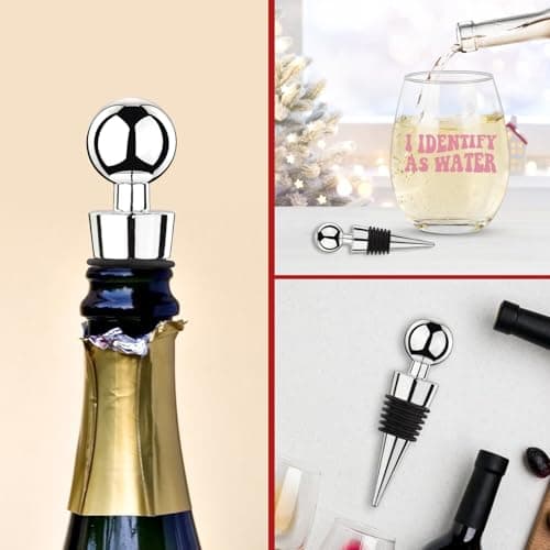 I Identify as Water 16oz Stemless Wine Glass, Funny Wine Glasses For Women, Men, 2025 Best White Elephant Gifts, Gag Gift, Perfect Birthday Or Christmas Gift For Adult, Coworker, Friend, Sister