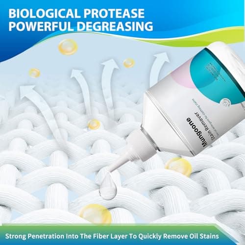 Mungoone Clothes Grease Stain Remover, Newborn & Baby Essentials, Laundry Stain Treatment, Stain Remover for Oil Grease, Ink Stains, Foods & Vegetable Stains, Makeup, Grass, Coffee, & More, 8 Fl Oz