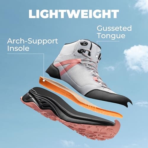 NORTIV 8 Women's Hiking Boots Waterproof Lightweight Outdoor Trekking Comfortable Non-Slip Backpacking Camping Ankle Boot Hollow