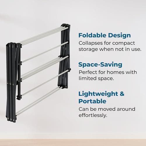 Honey-Can-Do Collapsible Clothes Drying Rack – Durable, Space-Saving Laundry & Towel Rack, Sturdy Clothing Rack for Hanging Clothes Indoors & Outdoors, Steel