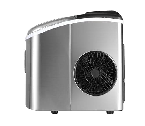 Frigidaire EFIC103-AMZ-SC Counter Top Maker with Over-Sized Ice Bucket, Stainless Steel, Self Cleaning Function, Heavy Duty, Stainless