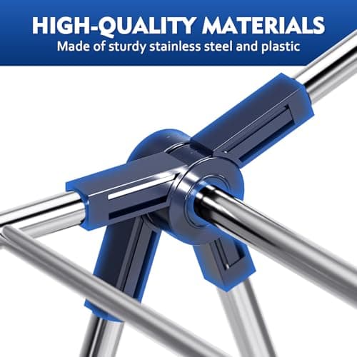 APEXCHASER Clothes Drying Rack, Stainless Steel Drying Rack Clothing with Height-Adjustable, Foldable Gullwings Laundry Drying Rack, Indoor Outdoor Use, No Assembly