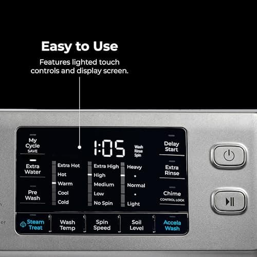 Kenmore 4.5 cu. ft. Front Load Washer with Stain Removing Steam Treatment - Reduce Laundry Time with Accela Wash - LED - ENERGY STAR Certified - Metallic Silver